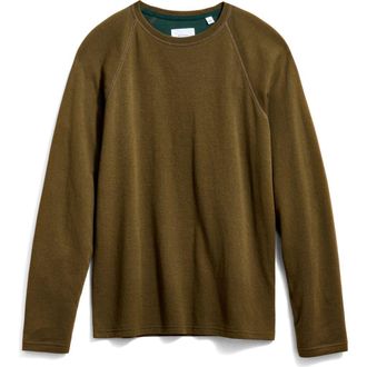 Billy Reid Long Sleeve Cotton & Modal Crewneck T-Shirt in Dark Olive at Nordstrom Rack, Size Xx-Large