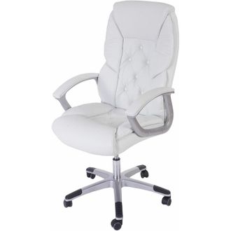 Hhg Hhg - Silla De Oficina Profesional L42 Xxl, Silla Giratoria De Direcci&oacute;n, 150 Kg De Capacidad De Carga Imitaci&oacute;n Cuero, Blanco