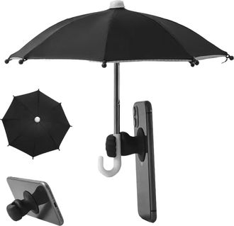 Generic Small Phone Umbrella - Suction Cup Sun Protection Phone Umbrella | Foldable Fun Smartphones Tanning Shade Accessory for Travel Outdoor Activities