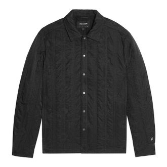 Lyle & Scott Herenoverhemd met geometrisch patroon, standaardpasvorm (Zwart ijs)