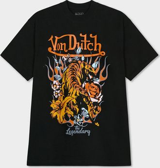 Djab Mens Tiger and flower T-shirt Wide fit