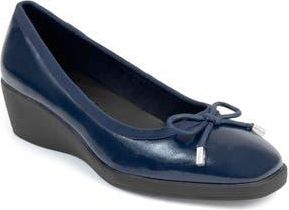 Aerosoles Tema Ballet Wedge Pump in Navy Crinkle Faux Leather at Nordstrom Rack, Size 5.5