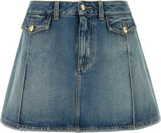 Alexander McQueen Stijlvolle Denim Mini Rok - Dames - Spijkerrokken - Blauw - S - Denim - Rokken