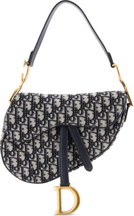Dior Saddle Handbag Oblique Canvas Medium shoulder bag - Blauw