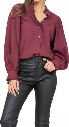 Antik Batik Yvette Blouse In Burgundy