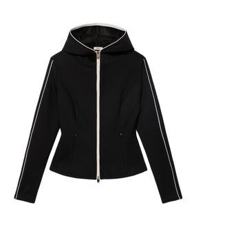 Oltre Hoodies & sweatvesten, Dames, Zwart, XL, Polyester, Scuba sweatshirt met fleece voering