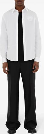 Burberry Mens Salt Cotton Shirt - White - Size Small