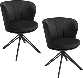 Woltu Set di 2 Sedie da Pranzo in velluto Sedie da Cucina Moderne per Soggiorno, Nero - Woltu