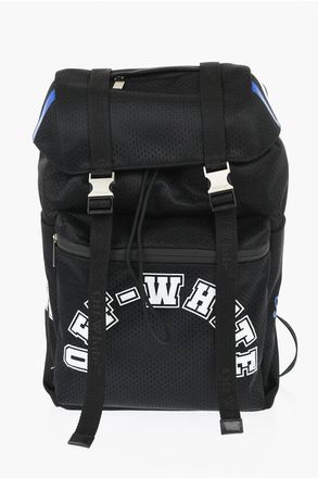 Off-white Geperforeerde nylon wandelrugzak met contrasterende details in zwart