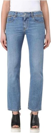 Stella McCartney Straight Fit Jeans, female, Blue, W28, Chain Detail Straight Leg Jeans