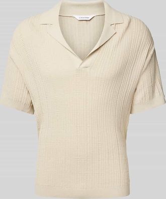 Calvin Klein Underwear Regular Fit Poloshirt mit Strukturmuster in Beige, Größe XL