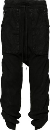 Boris Bidian Saberi mid-rise cropped track trousers - men - Lyocell/Sterling Silver/Cotton - L - Black