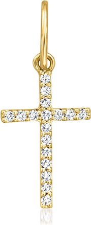 RS Pure by Ross-Simons Diamond Cross Charm in 14kt Yellow Gold