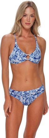 Sunsets Carrie Crossback Bikini Swimsuit Top in Island Ink Rib at Nordstrom, Size Xx-Large