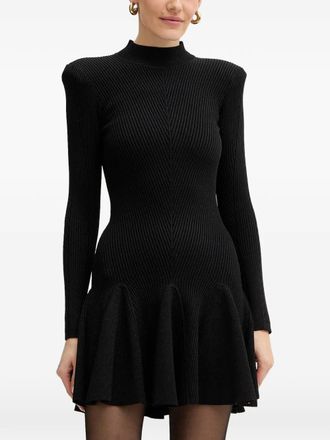 Retrof&ecirc;te Sydonie ribbed-knit mini dress - women - Rayon/Nylon/Metallised Fibres/Elastane - L - Black