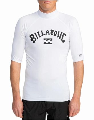 Billabong Mens Billabong Mens Logo Surf Short Sleeve Rash Vest - White - Size: 42