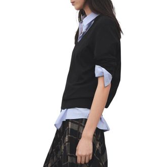 Mango V-Neck Sweater in Black at Nordstrom, Size X-Small