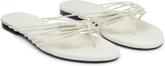 Reformation Jessica Flat Thong Sandal in White Leather at Nordstrom, Size 10.5