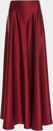 Altuzarra Ames V-Yoke Satin A-Line Maxi Skirt