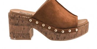 Corkys Footwear Womens Gaslight Wedge Slide Sandal In Chestnut