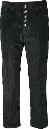 Dondup Fluweel juweel kegelbeen broek - Dames - Regular Fit Jeans - Zwart - W26 - Katoen - Jeans