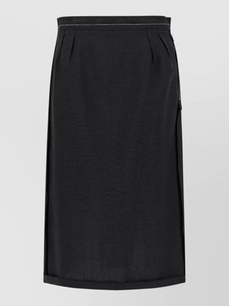 Maison Margiela virgin wool pleated a-line midi skirt