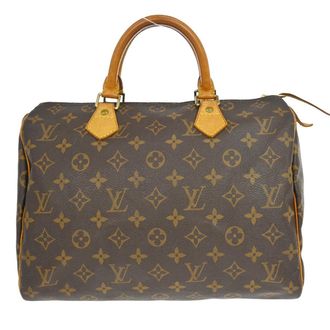 Louis Vuitton Speedy Handbag Monogram Canvas Brown Canvas Handbag (Pre-Owned)
