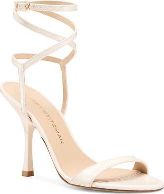 Stuart Weitzman Nudist Wrap Sandal in Cream at Nordstrom, Size 6.5