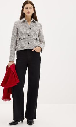 Contemporaine Womens Black stretch jean Fit: Wide leg, mid rise