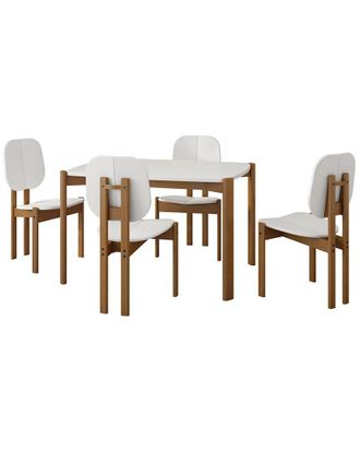 Manhattan Comfort Mid-Century Modern Gales 5Pc 47In Dining Table Set