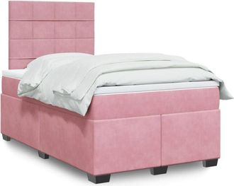 vidaXL Vidaxl - Cama Box Spring Con Colch&oacute;n Terciopelo Rosa 120x200 Cm