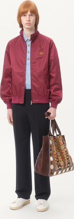 Valentino Garavani Mens Blouson With Vlogo Patch - Dark Red Nylon - Size EU 50 (Mens)
