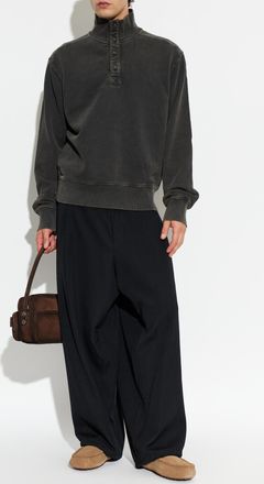 Entire studios Sweatshirt With A Button-up Collar, Mens, Grey