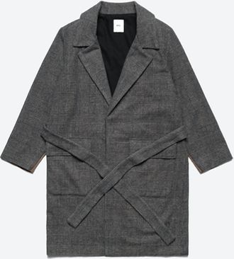 BTFL-life Robe Coat In Glen Plaid