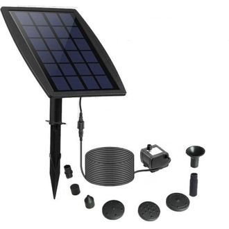 OEM Fuente Solar, Fuente Flotante Solar De Exterior De 2,5 W Para Montar Uno Mismo, Nueva Bomba Solar Para Estanques Con 8 Boquillas Y Cable De 3 M, Fuent