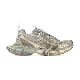 Balenciaga Sneakers, female, Multicolor, Size: 10 US Distressed Mesh Sneakers with Stripe Detailing