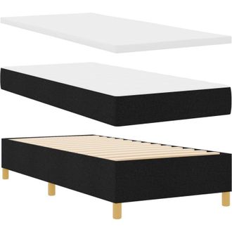 vidaXL Box Spring Bed with Mattress Black 80 x 200 cm Fabric vidaXL