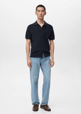 Mango Camicia maglia cotone navy - Uomo - XL - MANGO MAN