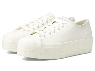 Keds Triple Up Leather Womens Shoes White Lace Foxing : 10.5 B - Medium