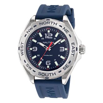 Nautica Clearwater Beach Recycled Silicone 3-Hand Watch