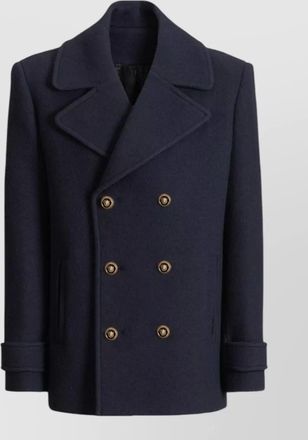 Balmain virgin wool double-breasted caban coat