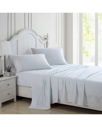 Laura Ashley Ramona 4Pc Blue Sheet Set