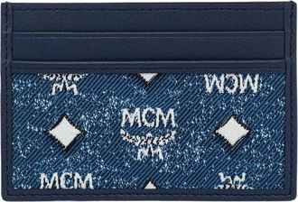 MCM Kaarthouder - Heren - Portefeuilles - Blauw - ONE Size - Accessoires