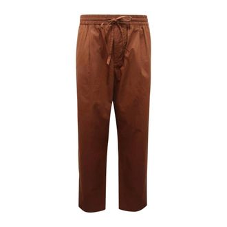 Amaranto Straight Trousers, male, Brown, Size: XL B6D0015 Pantalone Embroidery Trousers