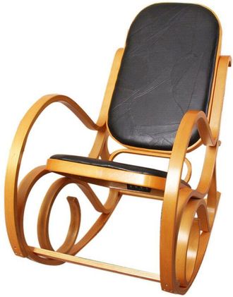 Hhg Hhg - Mecedora M41, Sill&oacute;n Giratorio Sill&oacute;n Tv, Madera Maciza, Aspecto Roble, Patchwork Cuero Negro