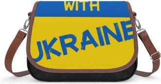 Generic I Stand With Ukraine Flag Small Womens Crossbody Bags Shoulder Handbag with Adjustable Strap for Travel