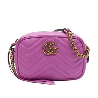 Gucci Pre-owned Vintage Quilted Crossbody Bag - Dames - Pre-owned - Roze - Maat: ONE Size Leer