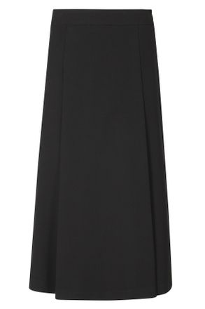 Seventy Black Structured Viscose-Blend Midi Skirt