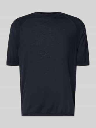 Emporio Armani T-Shirt aus Lyocell-Mix mit Rundhalsausschnitt in Marine, Gr&ouml;&szlig;e XXL