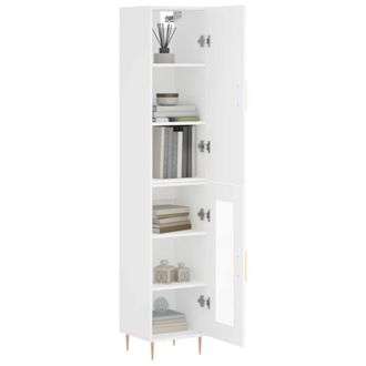 Berkfield Home Highboard White 34.5x34x180 cm Engineered Wood